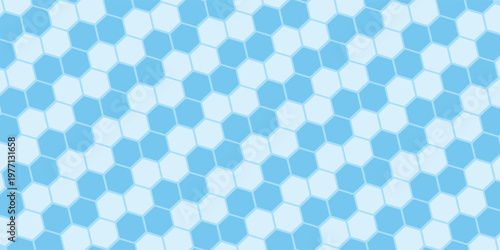 Abstract blue and white hexagon background. Futuristic digital hi-technology banner. Healthcare background.