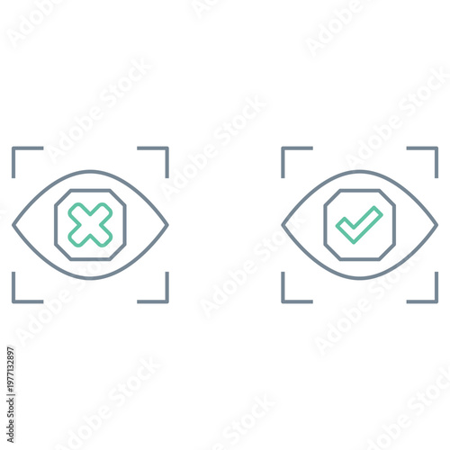 Visibility Control Validation Icon, Access Monitoring and Approval System, Visual Verification and Permission Management, Security Observation Control