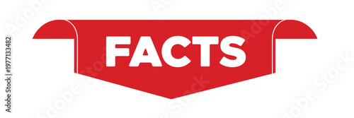 A bright red ribbon banner displays the word facts in bold white letters
