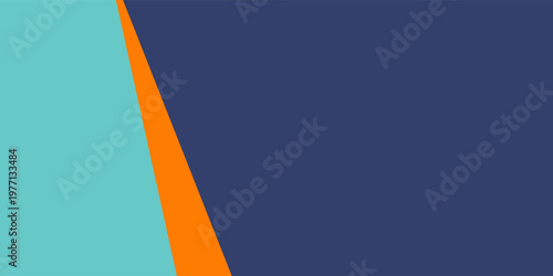 Color papers geometry flat composition background with blue and orange tones