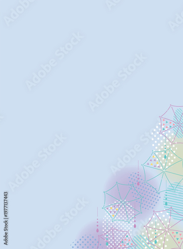 傘と雨の日のおしゃれなフレーム　シンプル