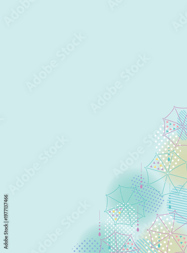 傘と雨の日のおしゃれなフレーム　シンプル
