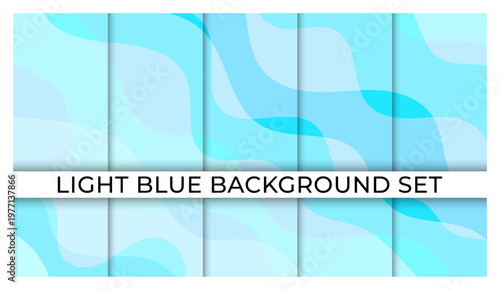 Light Blue Background Set Abstract Design.