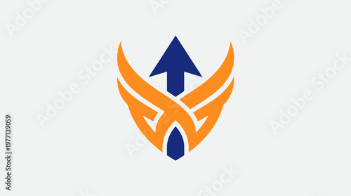 Abstract Logo Design with Arrow and Wings