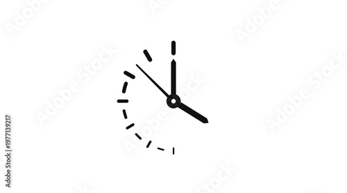 Minimalist Clock Icon Indicating Time