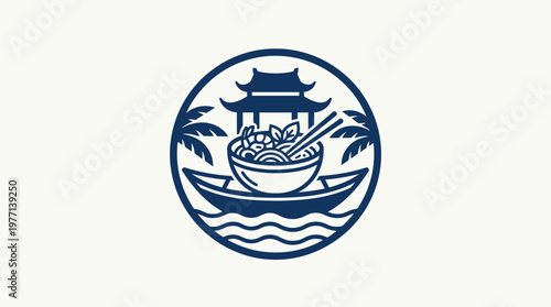 Minimalist Vietnamese Pho Logo Design