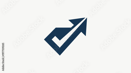 Free Download Abstract Arrow and Checkmark Logo on White - GFXLoad