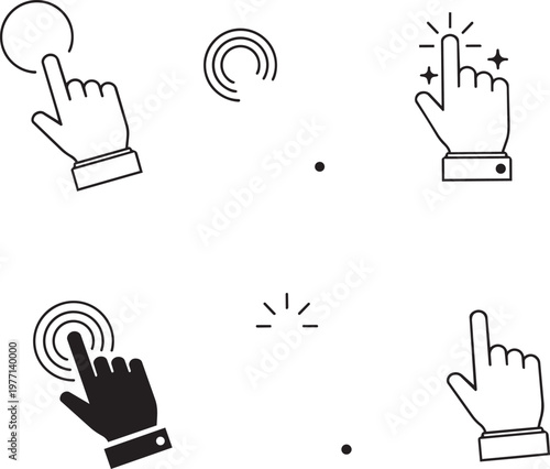 Hand gestures forming spiral symbols with plus and minus signs fingers plus sign