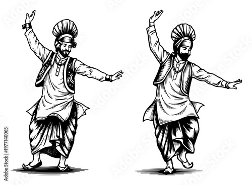 Two fencers engaged in a competitive fencing match line art illustration