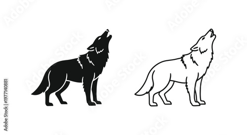 Wolf Illustrations: Howling Canine Art Designs Vector