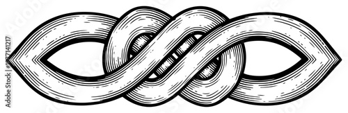 Set of four traditional chinese lion dance mask heads in detailed line art style