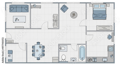 Modern Apartment Floor Plan Layout Design.
