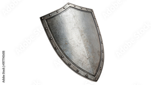 Bild auf Leinwand Metal shield isolated on transparent background cut out