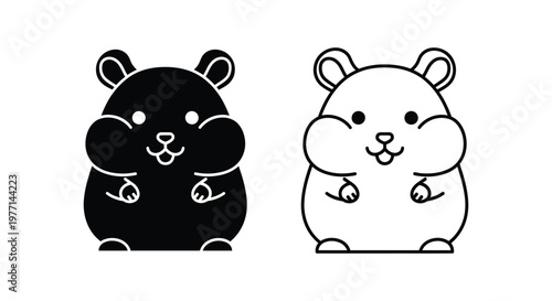Cute Cartoon Hamsters - Adorable Pets Design Vector