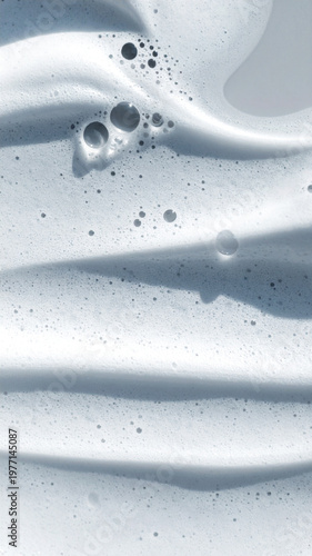 close up of a white foam