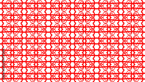 Red symmetrical tessellation geometric pattern vector design with interlocking curved motifs for textiles, wallpapers, decorative art, architecture, and abstract backgrounds