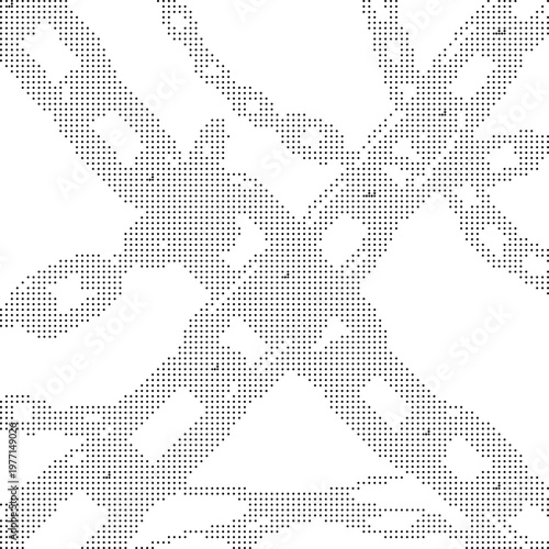 Halftone Dither Pixelated Bitmap Dotted Abstract Pattern Background Texture Overlay Graphic Design Element Vector Illustration