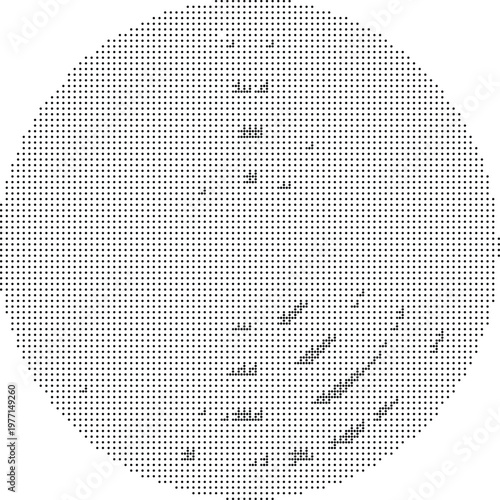 Halftone Dither Pixelated Bitmap Dotted Circle Pattern Texture Grid Background Overlay Graphic Element Design Abstract Vector