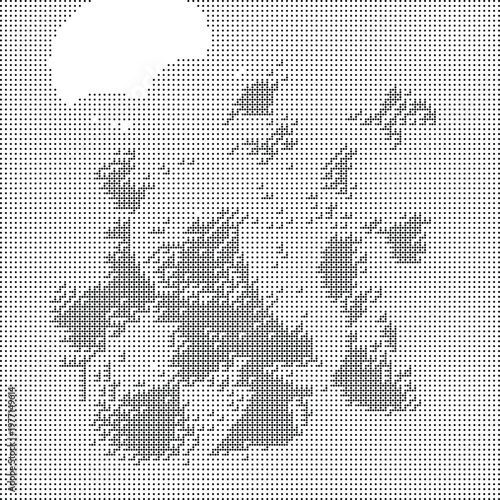 Halftone Dither Pixelated Bitmap Dotted Pattern Texture Background Overlay Graphic Design Element Abstract Vector