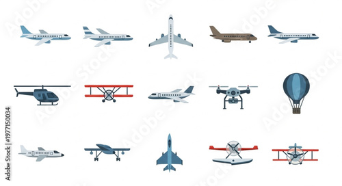 Collection of various aircraft and flying vehicles.