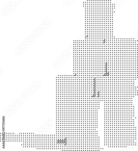 Halftone Dither Pixelated Bitmap Dotted Pattern Texture Background Overlay Graphic Design Element Vector