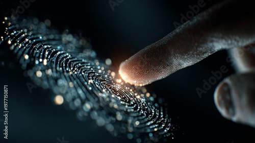 Scanning fingerprint before entering office to ensure security and access control during work hours at a corporate location
