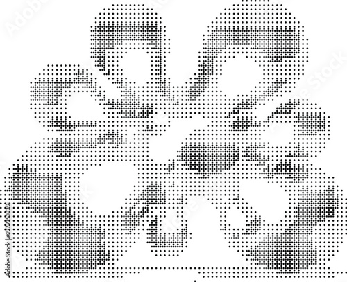 Halftone Dither Pixelated Bitmap Dotted Pattern Abstract Geometric Vector Texture Background Overlay Graphic Design Element