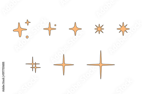 반짝 빛나는 별 스파클 장식 벡터