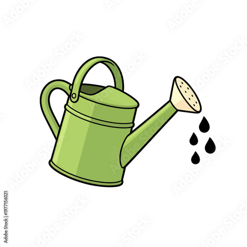 Green Watering Can Vector Icon