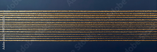 Luxury navy blue background with horizontal gold glitter lines, elegant sparkling stripes texture