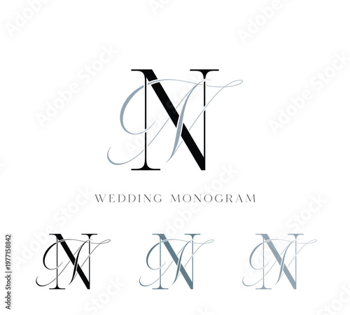 Elegant NN Intertwined Letters Wedding Monogram