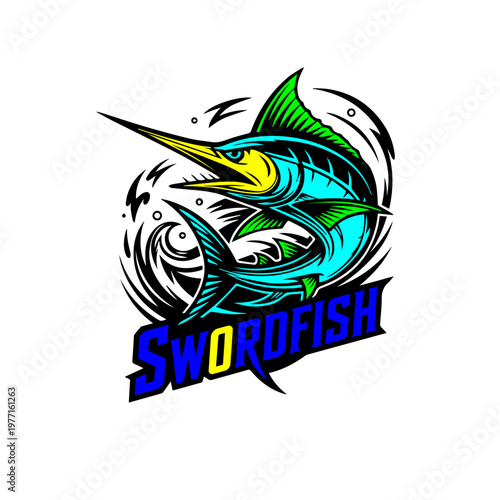 Sword Fish Sticker Tattoo for T-Shirt Design