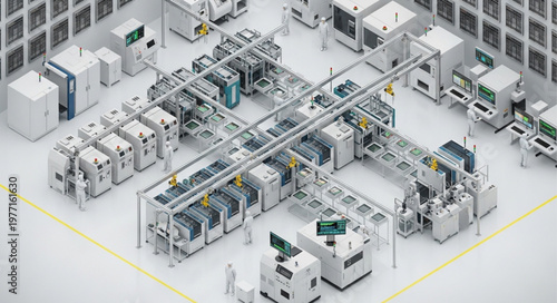 Modern Automated Manufacturing Factory Production Line.