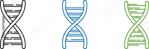 Illustrative depiction of dna structure a series of double helix representations in varied colors