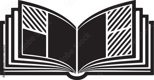 An open book icon with a classic and timeless design style Vector

