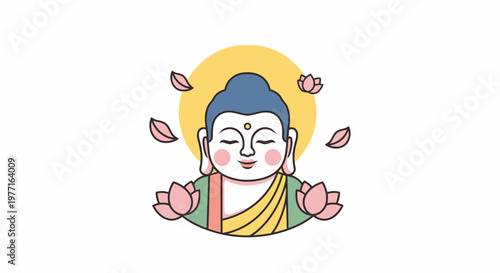 Buddha And Lotus Flowers Meditation Spiritual Enlightenment And Zen