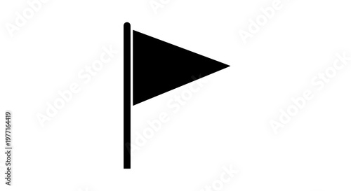 Black triangular flag icon on a pole