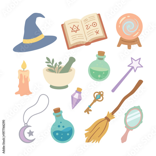 Magic Fantasy Witchcraft Objects Mystical Set