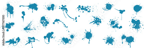 Spray paint splashes. Mud graffiti effect, stencil spray paint borders. art vector hand drawn elements. Graphic set of grunge dirty splash stains

