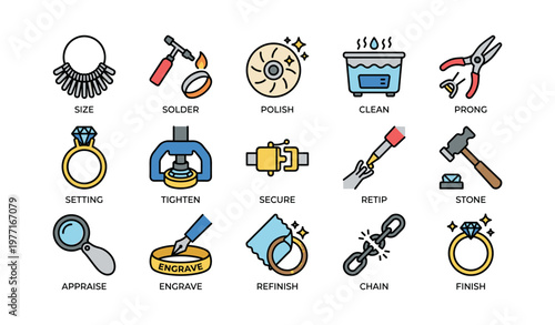 Jewelry repair tools and techniques illustrated guide with icons