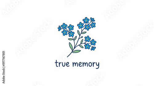 Delicate Forget-Me-Not Flowers on White Background