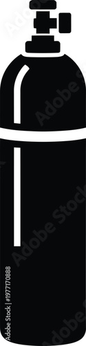Silhouette industrial gas cylinder object for science and industry vector illustration