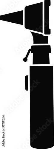 Silhouette medical otoscope instrument for ear examination diagnostic tool vector illustration