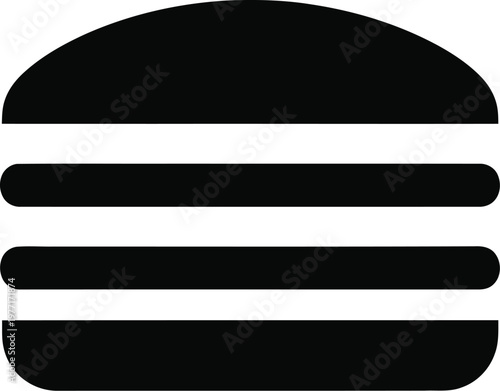Black hamburger icon isolated on transparent background simple food illustration