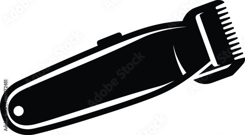 Silhouette of electric barber trimmer grooming tool vector illustration