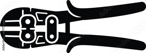 Silhouette of industrial bolt cutters tool illustration