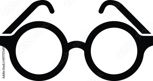Silhouette round eyeglasses for reading or vision correction vector illustration