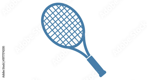 Blue tennis racket vector icon illustration on a white background