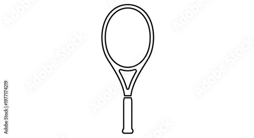 Simple line drawing of a tennis racket against a plain white background