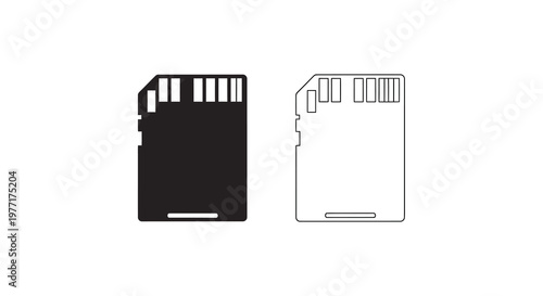 Two sd card icons one black and one white side by side